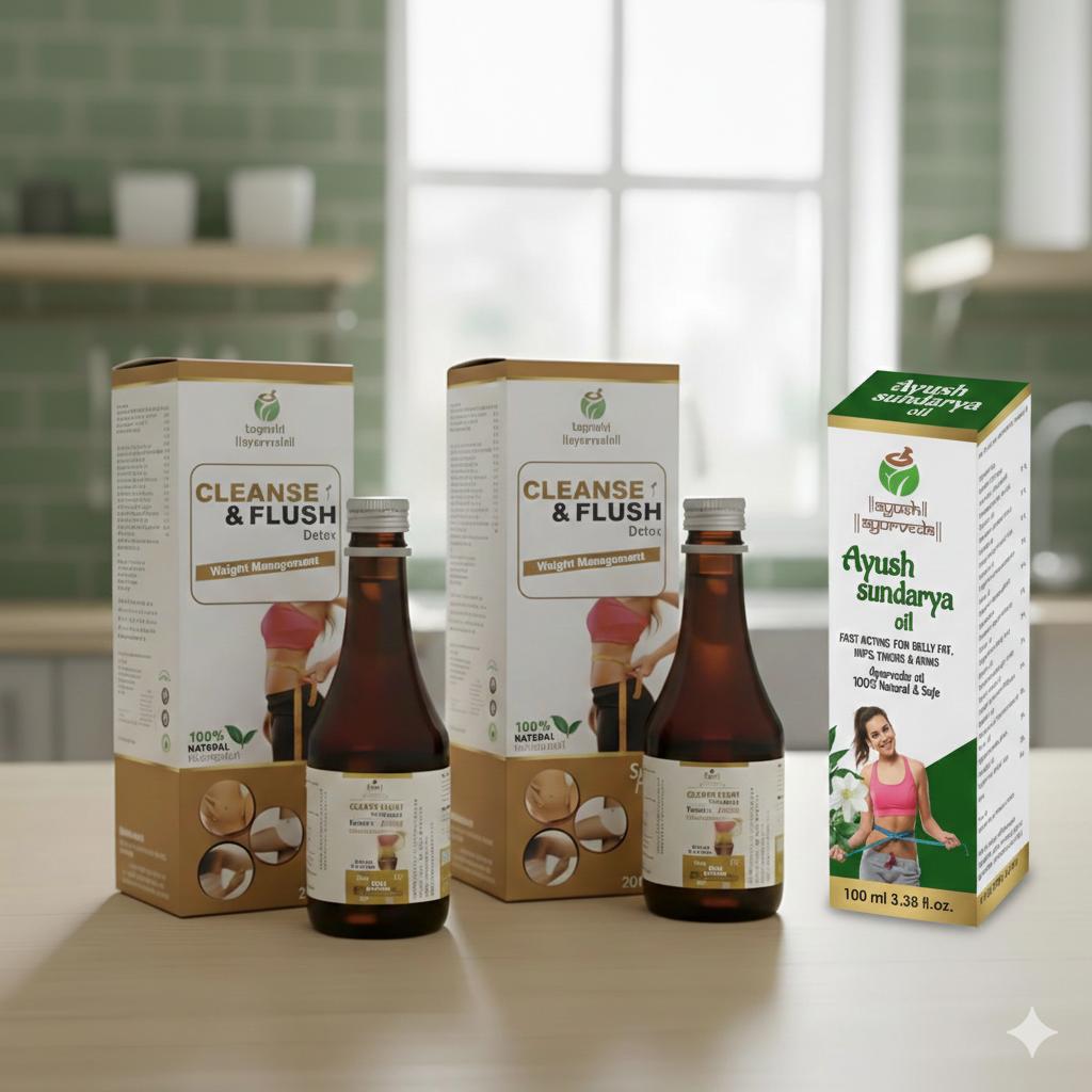 Cleanse & Flush Detox & Ayush Sundarya Oil